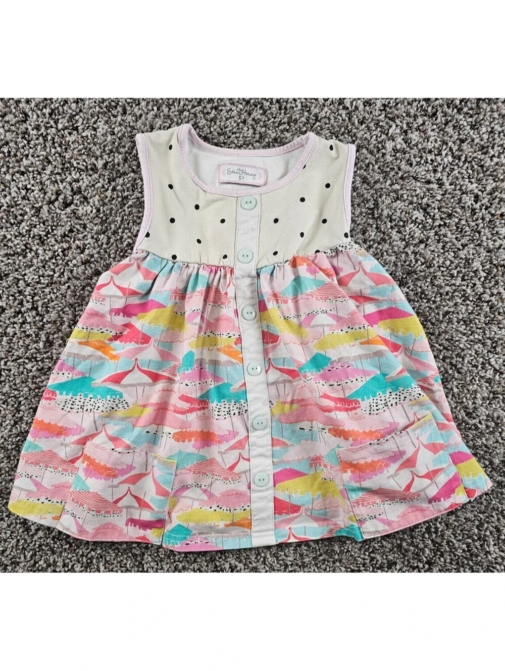 Sweet Honey Boutique Girls Sz 6 Sleeveless Sundress Dress Bright Tropical